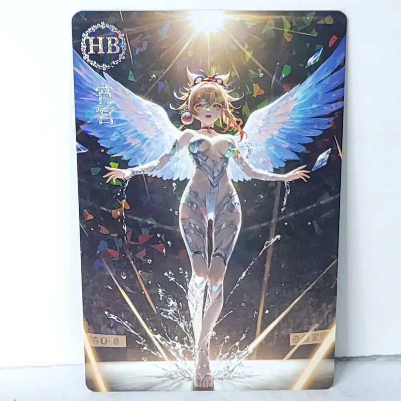 Yoimiya Angel Holo Waifu Card Anime Girl Wall Art Oversized Board A5 Model