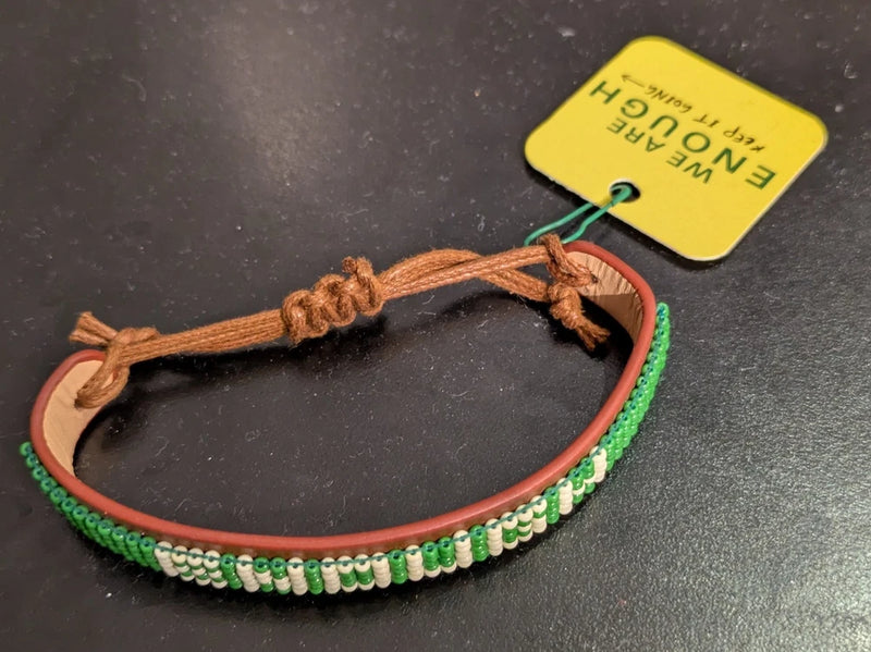 Leather & Bead Bracelet "ENOUGH" You Are Enough Charms