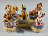 Disney Jim Shore Complete 5 Canines Dogs Bone Display Nana Peg Pluto,Lucky,Lady Model