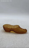 Brown Floral Glass Collectible Home Decorative Display Shoe Figurine Model