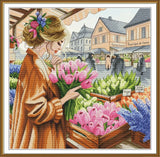 Creative ??ross Stitch Embroidery Kit "flower girl" Nova Sloboda Model