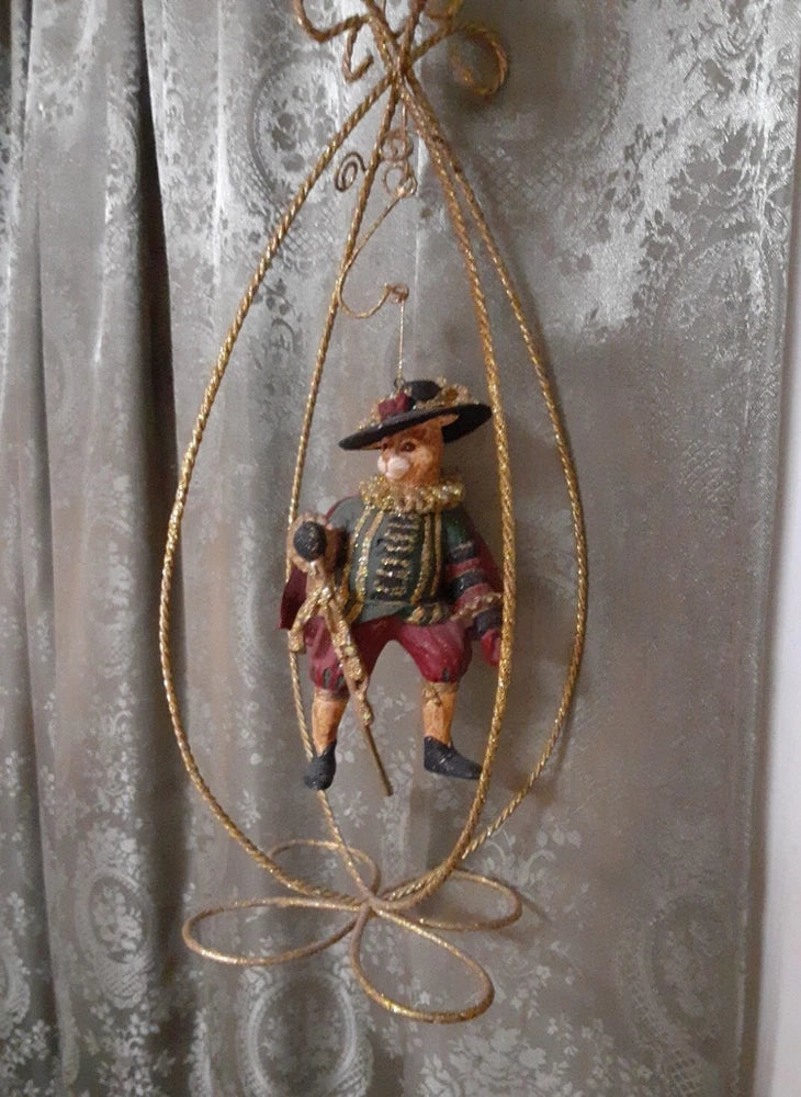 Puss In Boots Figurine Hanging Display Armature Vintage Decor Cats Fantasy Art Model