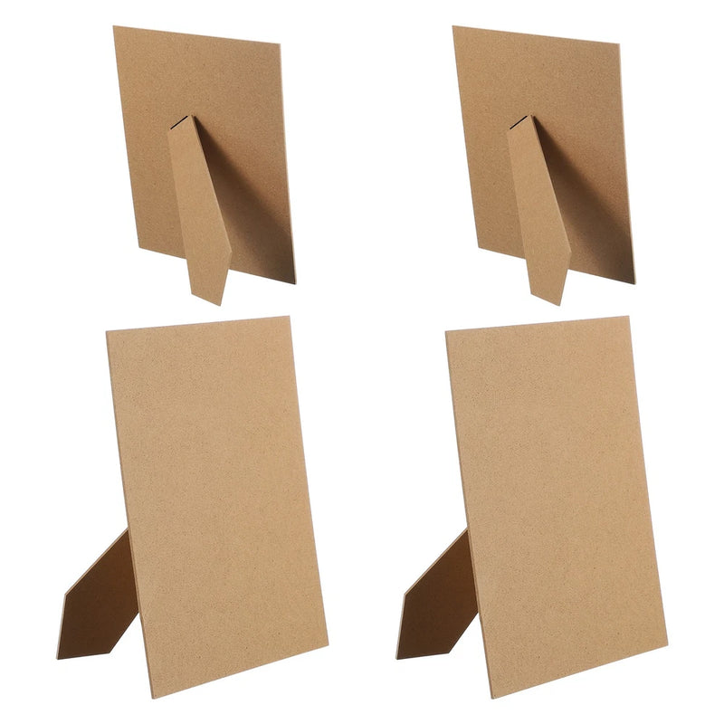 Easel Back Picture Frame Back Stand for 10" DIY Photo Board 4 Pcs & Natural Wood Model