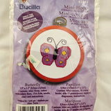 Plaid Bucilla Mini Hoop  Butterfly SEALED NEW 43043 Cross Stitch Kit Model