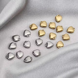 10pcs stainless steel solid heart charms gold/silver pendant crafts Charms