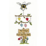 Bothy Threads counted cross stitch kit "Our Family Bee", XETE7, 10x18cm, DIY Model