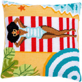 Vervaco counted tapestry stitch kit cushion "Strand", 40x40cm, DIY Model