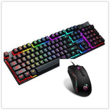 USB Wired Gaming Keyboard RGB Backlit Floating Keycaps Multimedia Shortcut Keys Model