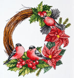 Christmas Wreath Counted Cross Stitch Kit on Canvas | A Perfect Gift Model