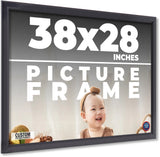 38x28 Frame Black Passaggi Solid Wood Picture Frame Width 1.5 Inches | Interior Model