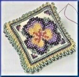 Mill Hill Pin Pillows, magnetic stitched & beaded kits, Rose or Pansy, 2" square Model