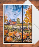 6 Rustic Farm Pumpkin Patch Card Kit, A2 w/Envelopes, DIY Adult Paper Crafting Model