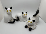 GERSON SET OF 3 HAND PAINTED RESIN 6.1" HALLOWEEN GHOST CAT TABLETOP FIGURINES Model