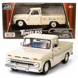 1966 Chevy C10 Fleetside White Pickup Motormax 73355 1:24 Diecast Model Toy Car Model