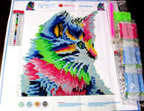Rainbow Kitten / Cat 5D Round Diamond Cross Stitch Painting Kit - NIP (#243) Model