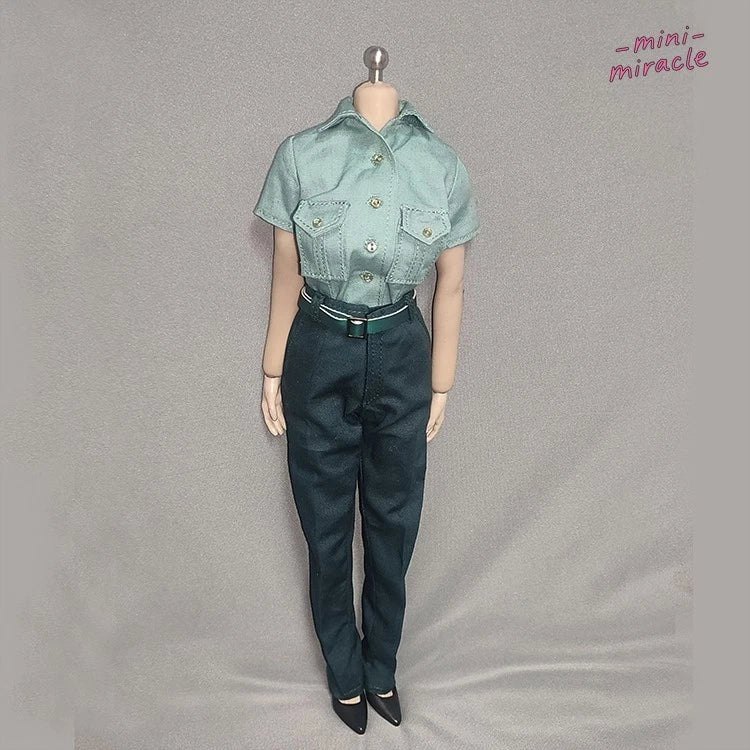 1Set 1/6 12" Action Figure Female Uniform Skirt Shirt Soldier Model Model