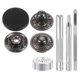 12 Set 15mm Leather Snap Fastener Kit 2.76" Long W 4 Install Tools Matte Black Model