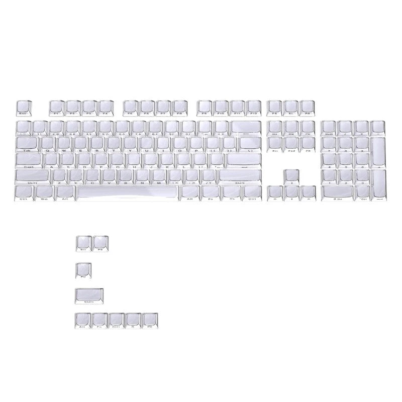 PC Material 114 Key Shining Jelly Keycap Set Side Printed Characters OEM Height Model