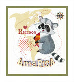 DIY Counted Cross Stitch Kit "Child's world. America" 7.9x8.7 in / 20.0x22.0 cm Model