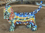 Barcino Mosaic Style Basset Hound dog figurine miniature Model