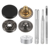 24Set 12.5mm Leather Snap Fastener Kit 2.76" Long W 4 Install Tools, Matte Black Model