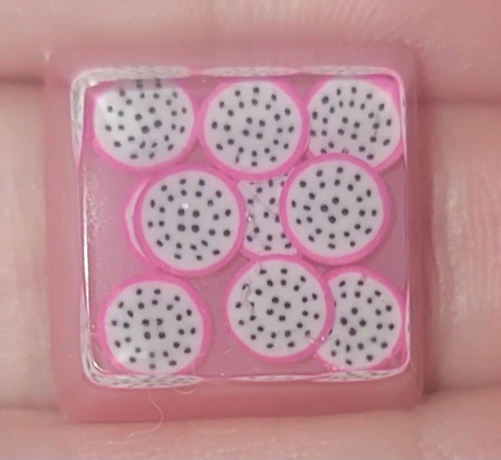 PINK & WHITE DRAGON FRUIT PINK RESIN KEYBOARD KEY CAP NEW Model