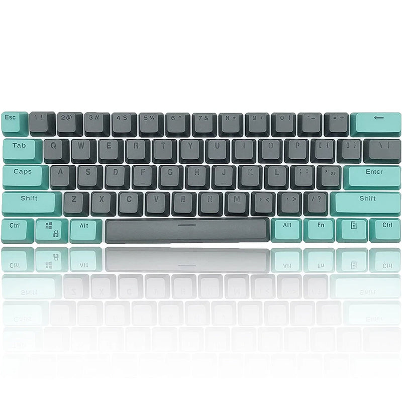 Gray Cyan Double Shot PBT Keycaps 104 Keys Tranclucent for Cherry MX Keyboards Model