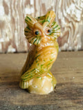 Vintage Candle Wax Owl Bird Display 3.5" Tall Figure Figurine Model