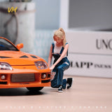 Miniature Figure Scene Props 1/18 1/24 1/64 Remove Tire Beauty Mechanic Model Model