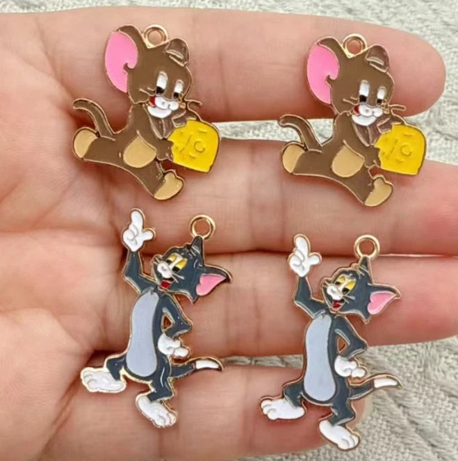 Lot cartoon cat mouse charm Pendant DIY bracelet Necklace earring Jewelry Making Charms