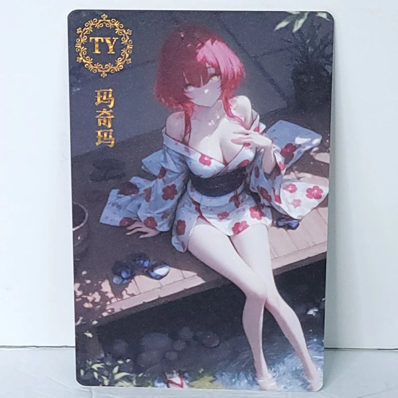 Makima Kimono Premium Waifu Card Anime Girl Wall Art Oversized Board A5 Model