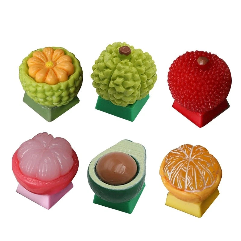 Bright Resin Computer Keycaps Featuring Detailed Orange Strawberry Optional Model