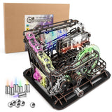 3D Wooden Puzzle Marble Run Mechanical Model Kit with LED 312 Pieces, Black Model