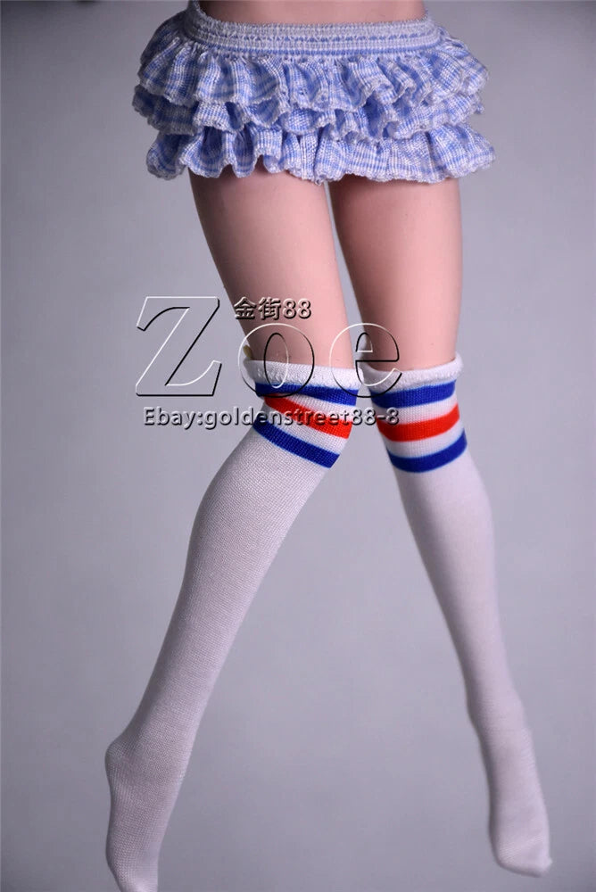 1/6 Red Blue Stripe Socks Clothing Fit 12in Female PH TBL JO Action Figure Body Model