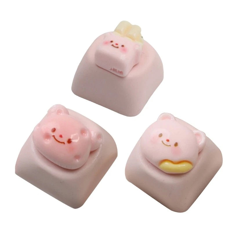 Resin Mechanical Keyboards Keycaps Lovely 3D Cartoon Bear ESC Keycap Model