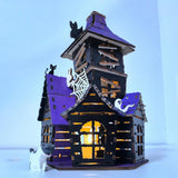 Halloween Haunted House DIY Kit Wood Castle Puzzle Toys Model