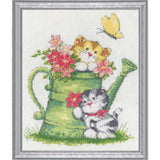Design Works counted cross stitch kit "Watering Can Cats", 20x25cm Model