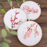 Unfinished DIY Material Cross Stitch Beginners Kits Pre Printed FloralEmbroidery Model