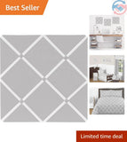 Elegant 13" x 13" Grey Bulletin Board with Button Detail for Stylish Decor Model