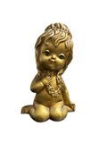 1960s Gold Ceramic Angel Cherub Figurine Model