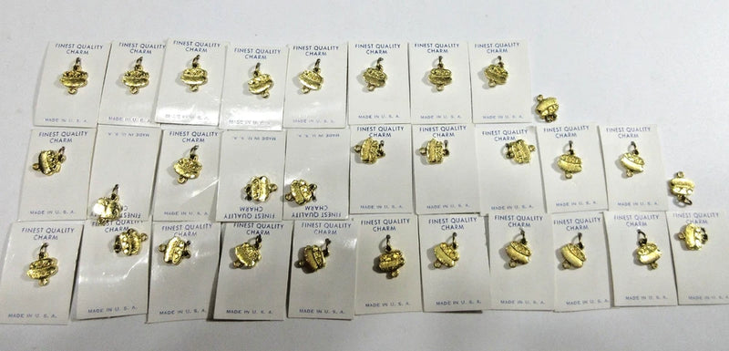 VTG LOT 30+ POT OF GOLD CHARM FOR BRACELET  SMALL PENDANT FOR NECKLACE gold tone Charms