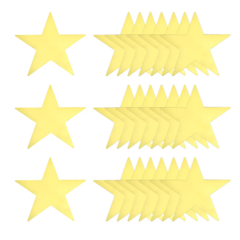 40 Pcs Gold Stars Cutouts, 6 Inch Double Printed Paper Stars Cutout Model