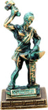 Ancient Greek God Hephaestus Statue Miniature Green Gold Mythology Figurine Model