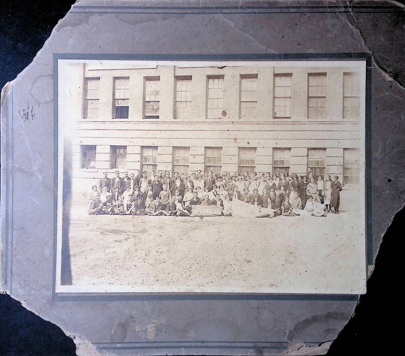 Vintage Antique Board Photograph School Group Philomathic Large Class Photo Model
