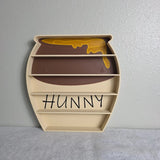 Winnie the Pooh Hunny Pot Shelf | 3D Printed Wall Display for Mini Figures Model