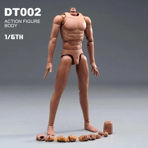 DT002 1/6 Male Suntan Narrow Shoulder PVC Model Body For 12" Action Figure Doll Model