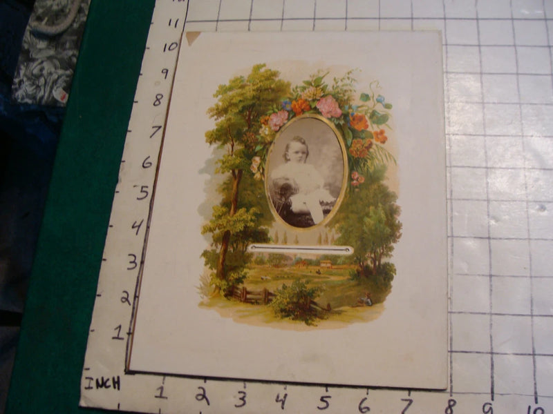 vintage sophisticated girl Photo, in preaty board frame from photo book Model