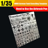 1/32 1/35 WWII German Tank General Use Stenciling Template Model Building Tools Model