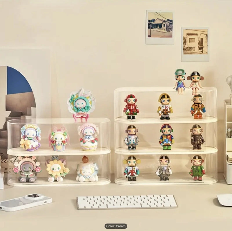 New Anime Clear Display Case Box Figurine Pocket Monster Stackable Dust Proof Model