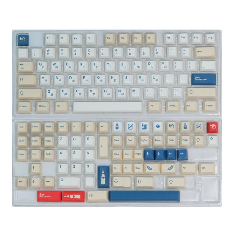 Soybean Milk Cherry Height 141 Keycaps PBT Dye-sub Keycap for Cherry MX Keyboard Model